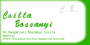 csilla bossanyi business card