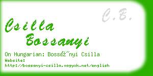 csilla bossanyi business card